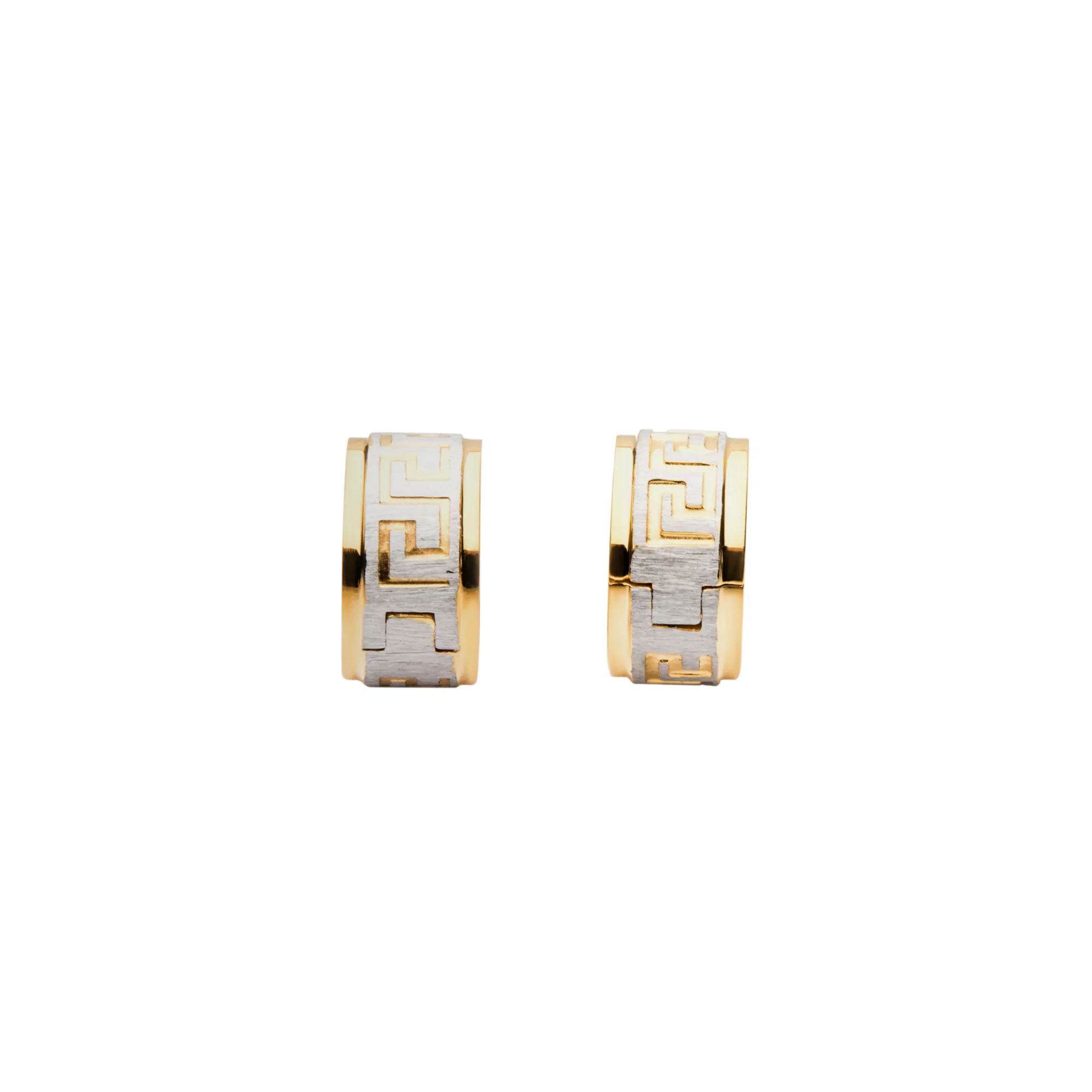 Gold Greek Huggie Earrings at Spencer's