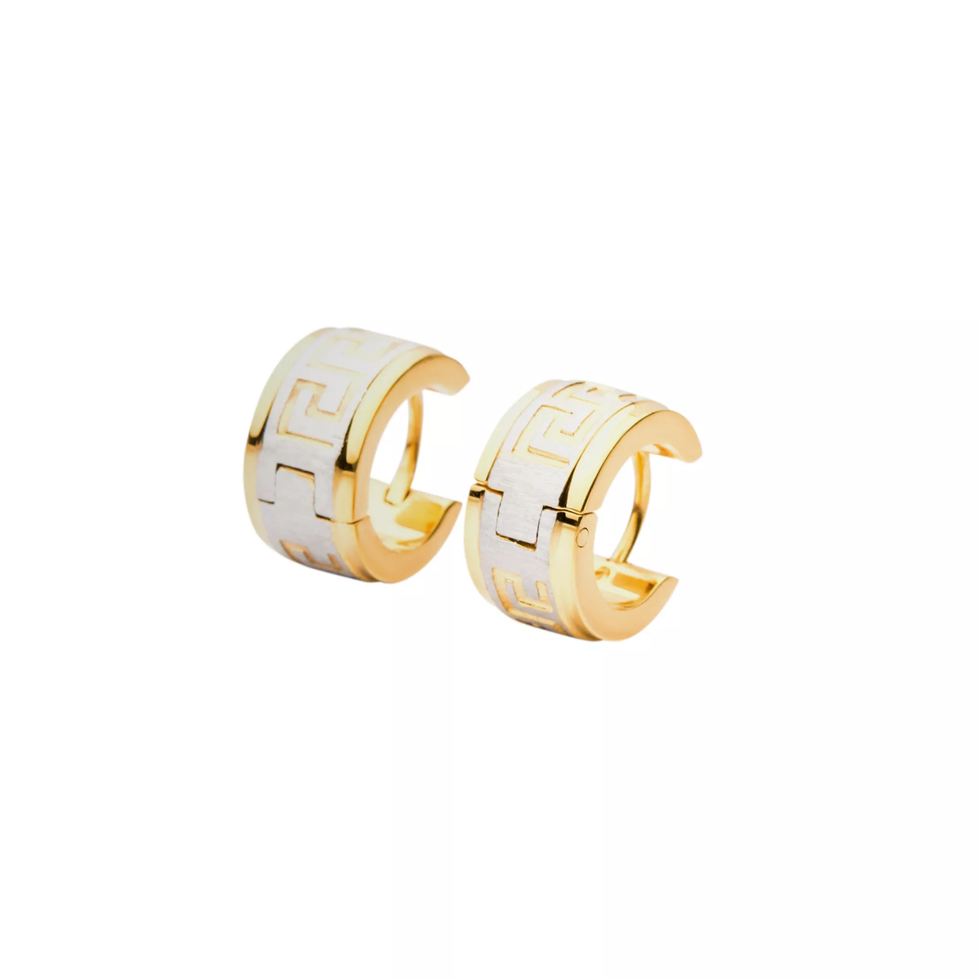 Gold Greek Huggie Earrings at Spencer's