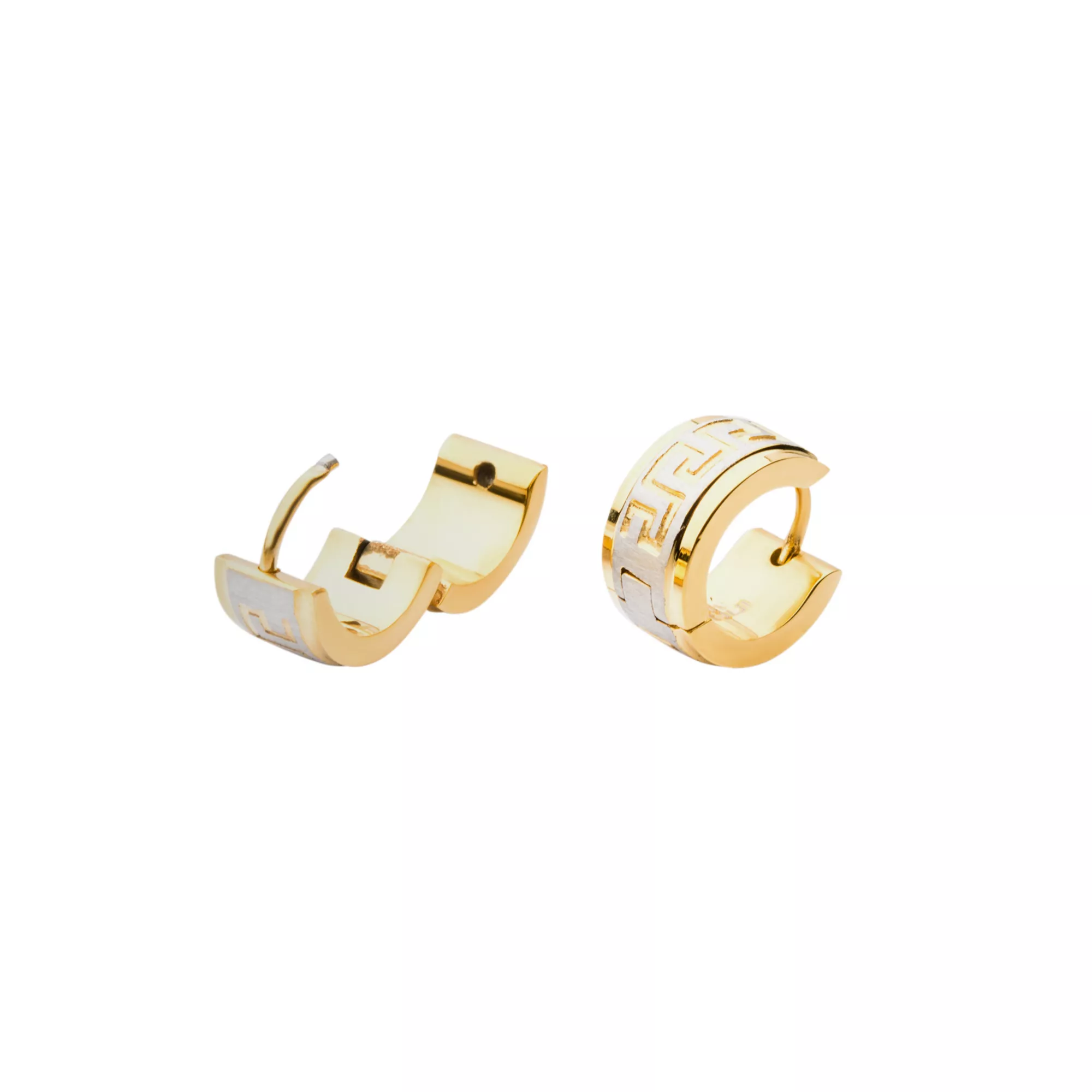 Gold Greek Huggie Earrings at Spencer's