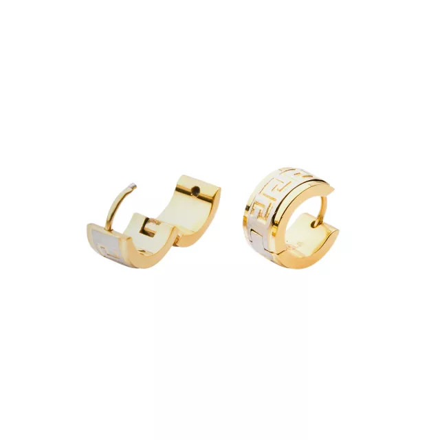 Gold Greek Huggie Earrings at Spencer's