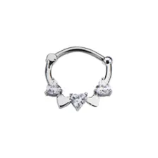 CZ Clicker Septum Ring - 16 Gauge at Spencer's
