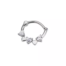 CZ Clicker Septum Ring - 16 Gauge at Spencer's