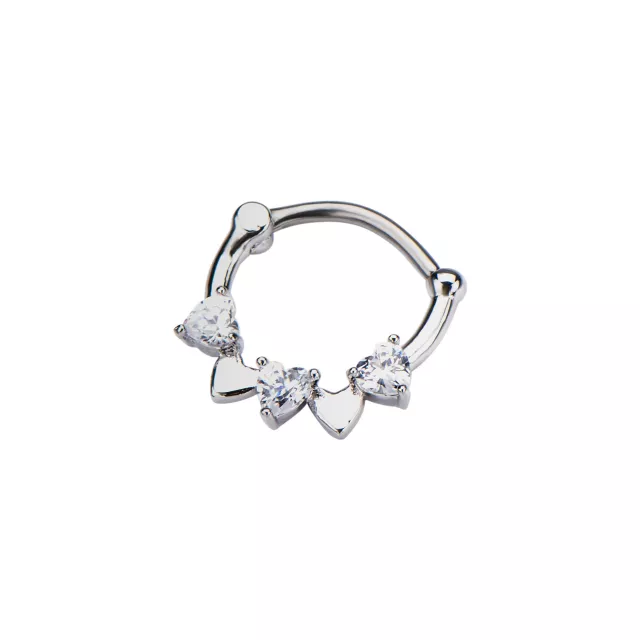 CZ Clicker Septum Ring - 16 Gauge at Spencer's