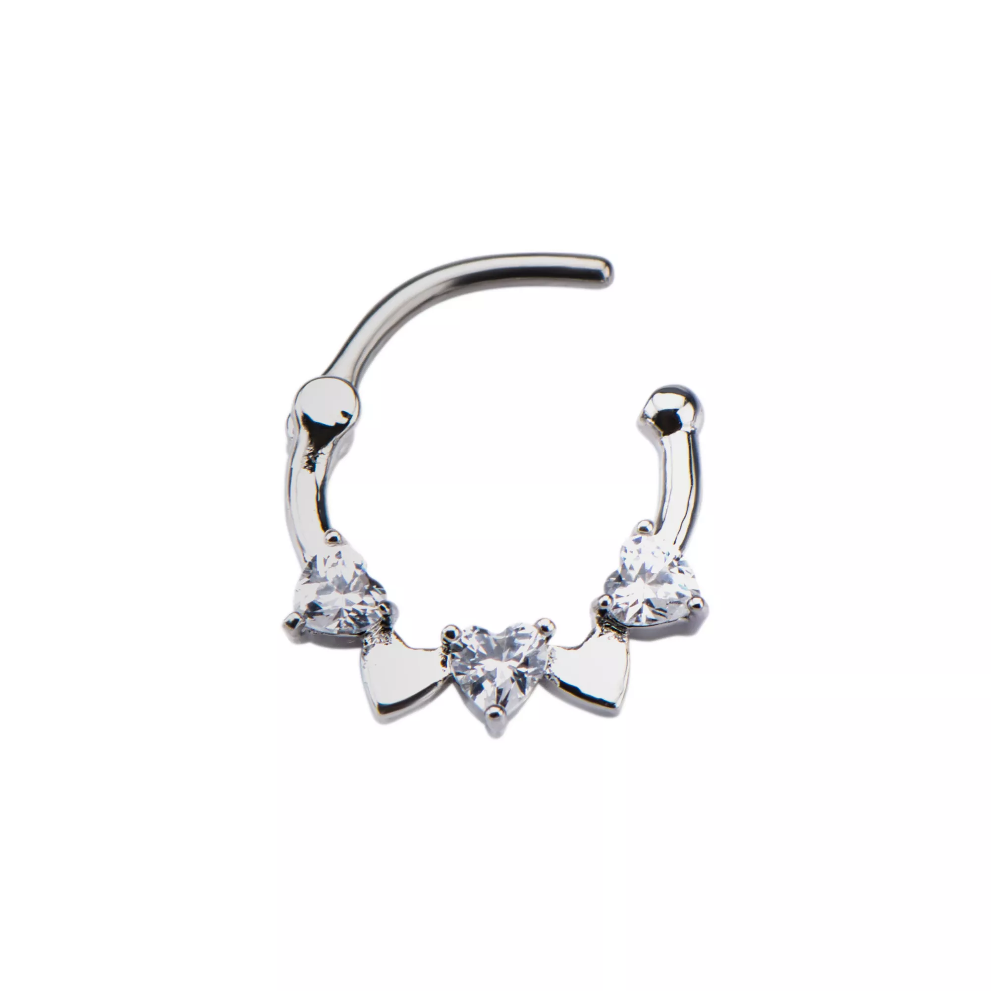 CZ Clicker Septum Ring - 16 Gauge at Spencer's