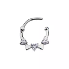 CZ Clicker Septum Ring - 16 Gauge at Spencer's
