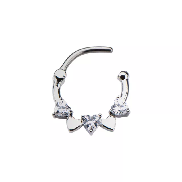 CZ Clicker Septum Ring - 16 Gauge at Spencer's