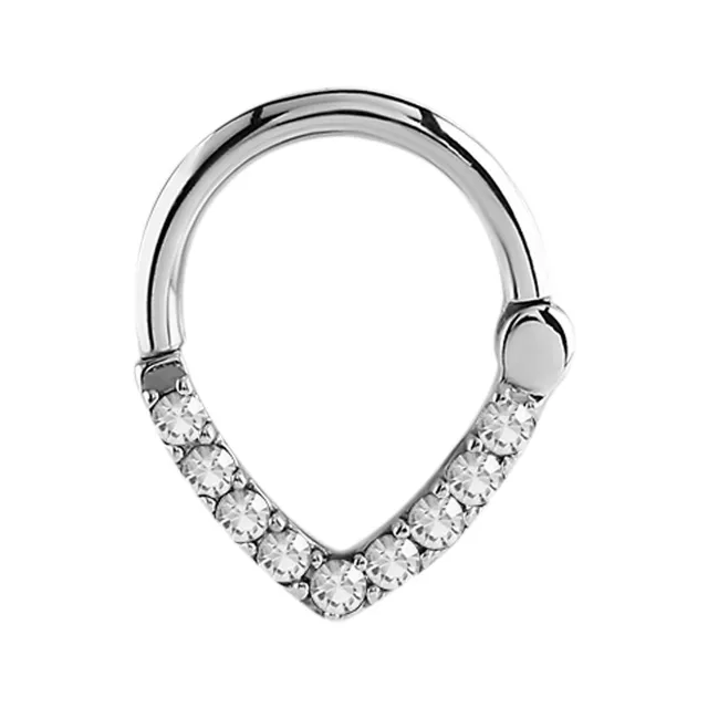 CZ Hinged Septum Ring - 16 Gauge at Spencer's