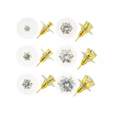 Round CZ Stud Earrings - 6 Pair at Spencer's