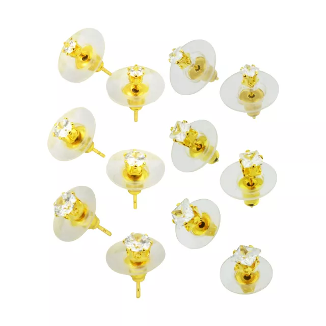 Square CZ Earrings - 6 Pair at Spencer's