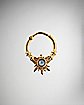 Gold-Plated Opal-Effect Sun Hinged Septum Ring - 16 Gauge