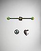 Rainbow Industrial Barbell with Interchangeable Charms - 14 Gauge