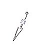 CZ Triangle Dangle Belly Ring - 14 Gauge