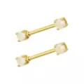 White Opal-Effect Nipple Barbells - 14 Gauge at Spencer's