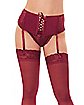 Crimson Lace Garter and Panties Set