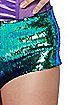 Blue and Purple Reversible Sequin Shorts