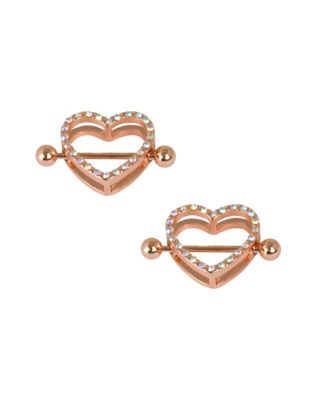 14G, 316L Surgical Steel Sexy Cum Here Heart Nipple Ring Nipple