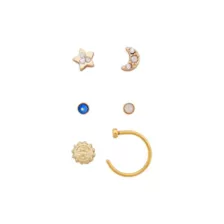 Multi-Pack Moon and Star Nose Rings 6 Pack - 20 Gauge at Spencer's