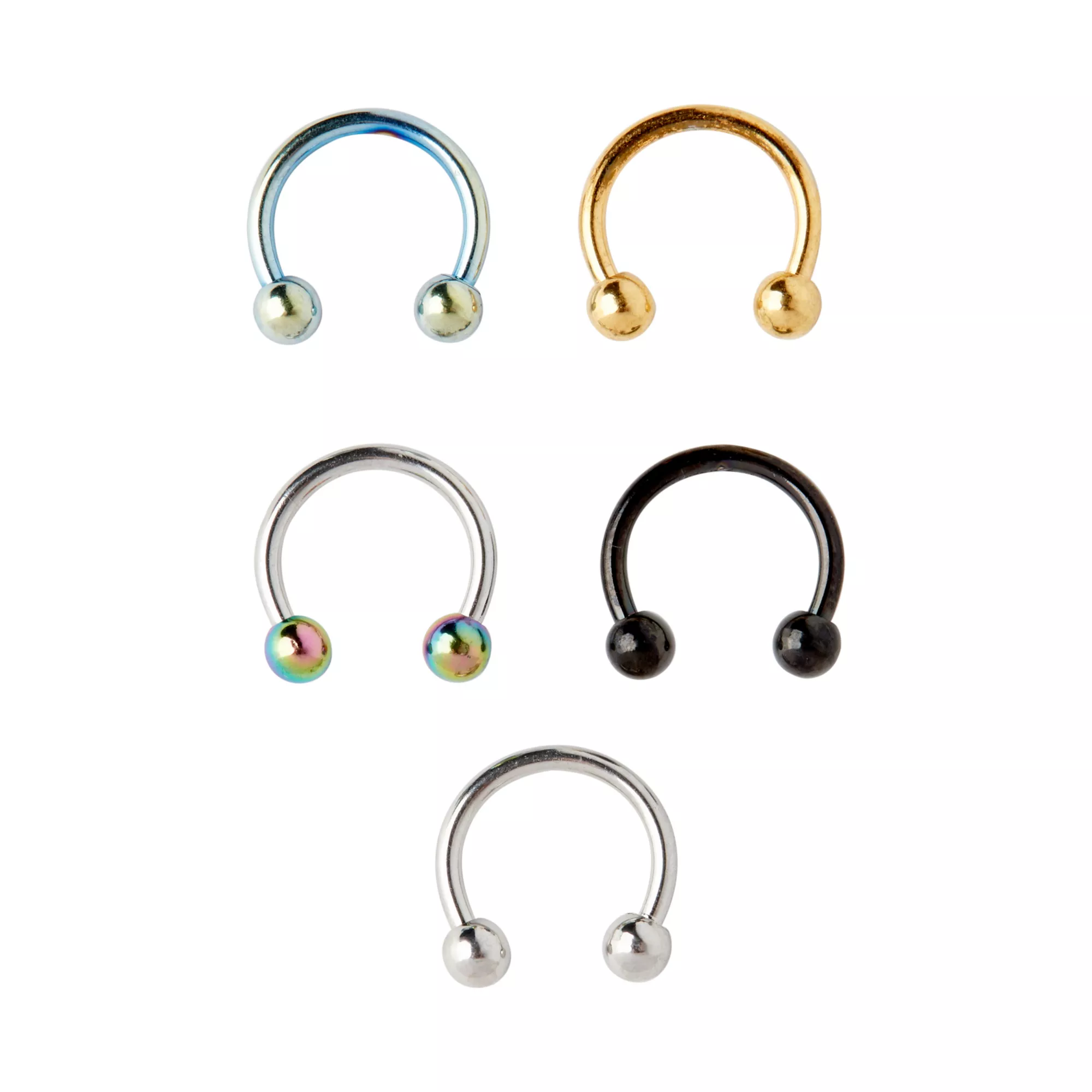 Multi-Pack Horseshoe Rings 5 Pack - 16 Gauge at Spencer's