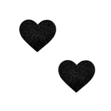Black Glitter Heart Nipple Pasties - 6 Pack at Spencer's