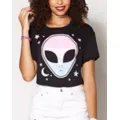 Stars and Moon Alien Crop T-Shirt at Spencer's