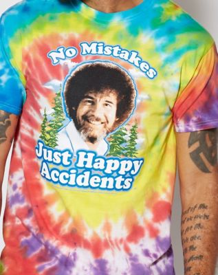 Happy Accidents Tie Dye Bob Ross T Shirt