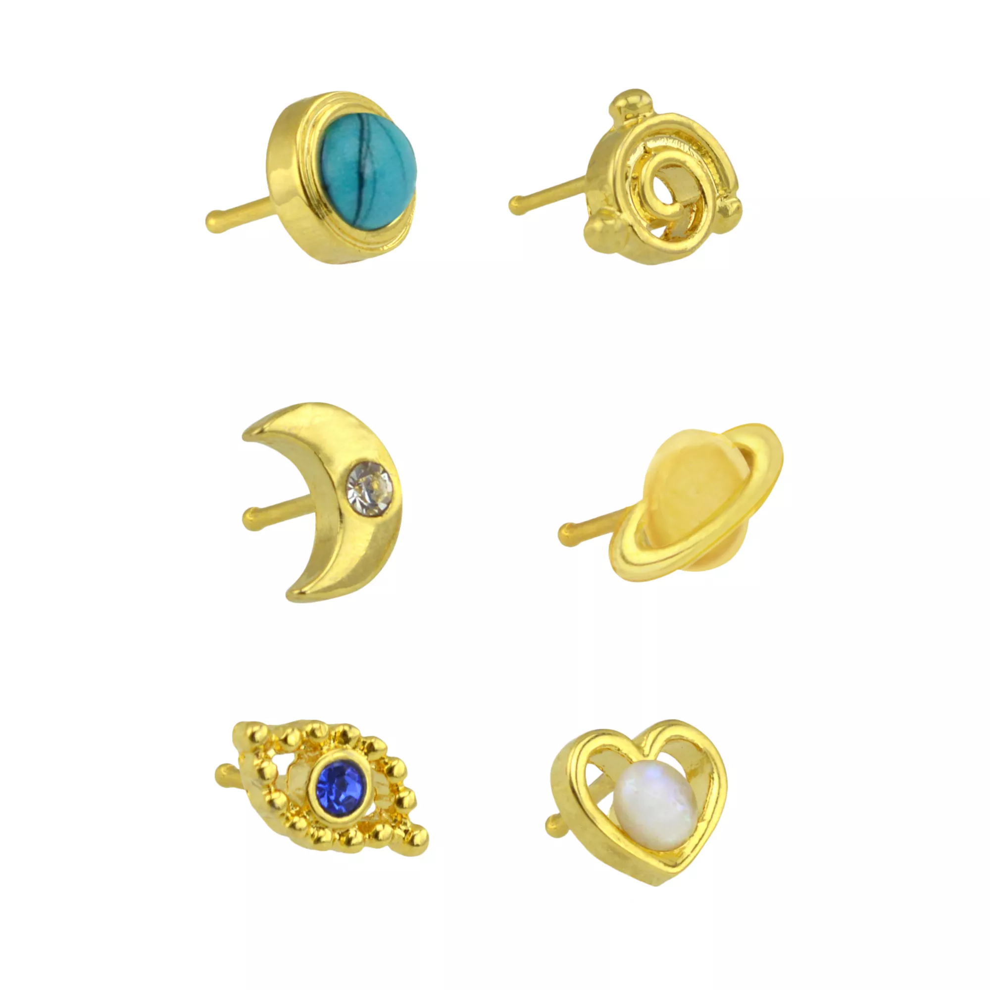 Celestial Nose Bone Studs - 6 Pack at Spencer's