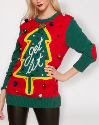 Light-Up Get Lit Ugly Christmas Sweater - Spencer's
