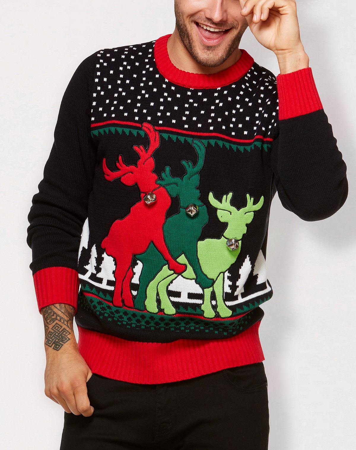 Spencer's Threesome Reindeer Ugly Christmas Sweater