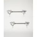 Clear CZ Heart Nipple Barbells at Spencer's