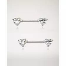 Clear CZ Heart Nipple Barbells at Spencer's