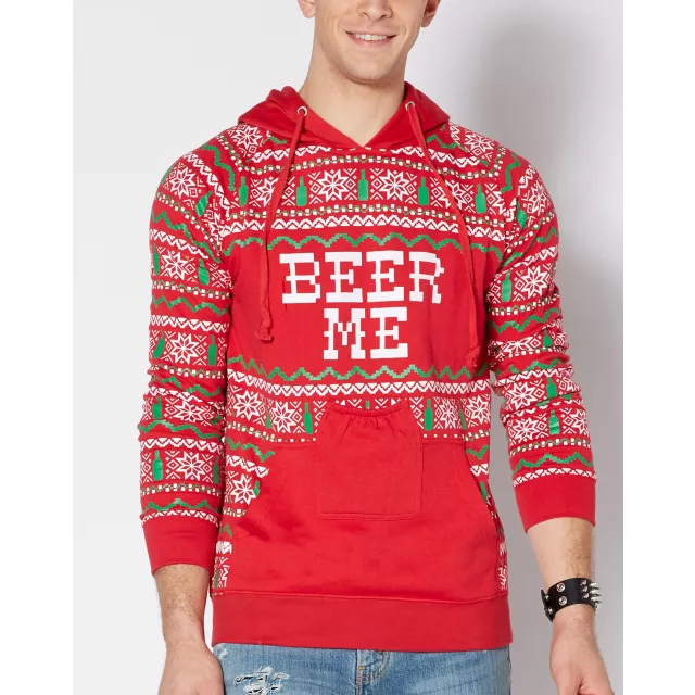 Beer Me Ugly Christmas Hoodie at Spencer's
