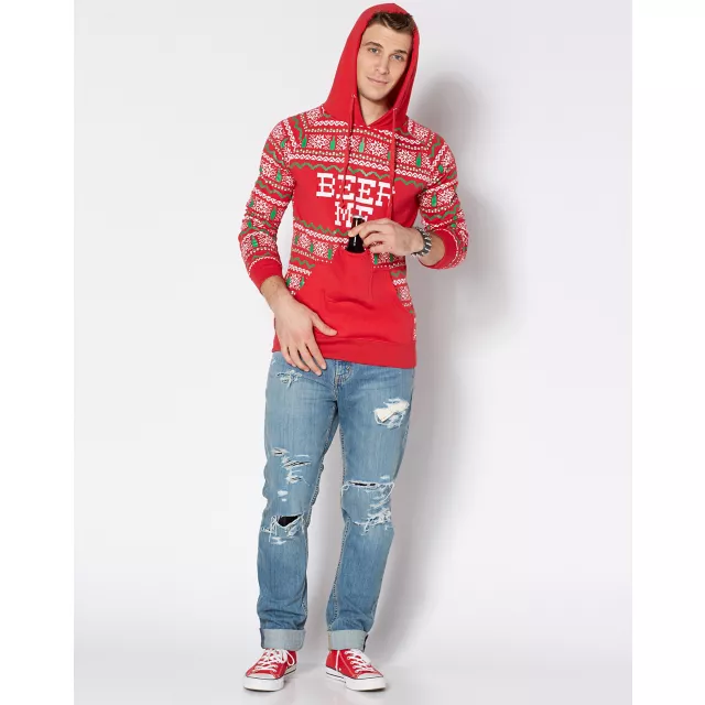 Beer Me Ugly Christmas Hoodie at Spencer's