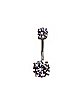 Prong CZ Curved Belly Ring - 14 Gauge