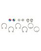 Space Earring and Captive Ring 6 Pair - 18 Gauge