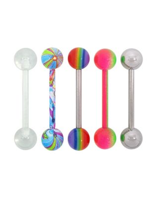 Multi-Pack Rainbow Barbells 4 Pack - 14 Gauge