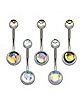 Iridescent Belly Rings 5 Pack - 14 Gauge
