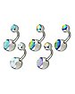 Iridescent Belly Rings 5 Pack - 14 Gauge