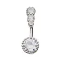 CZ Silver-Tone Belly Ring - 14 Gauge at Spencer's