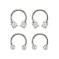 Multi-Pack CZ Horseshoe Rings - 2 Pair at Spencer's