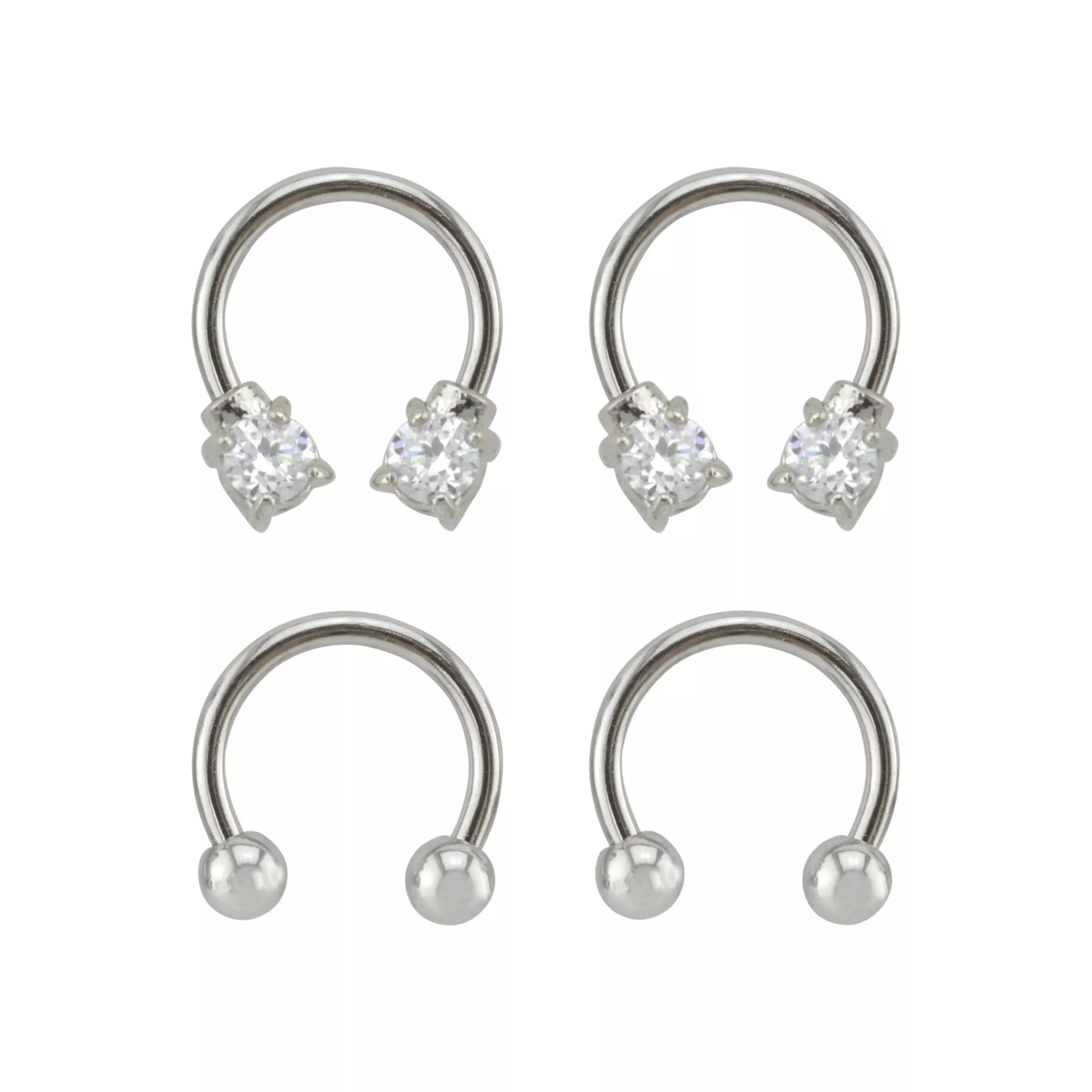 Multi-Pack CZ Horseshoe Rings - 2 Pair at Spencer's
