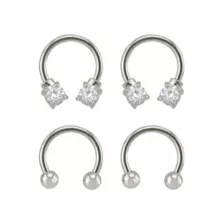 Multi-Pack CZ Horseshoe Rings - 2 Pair at Spencer's