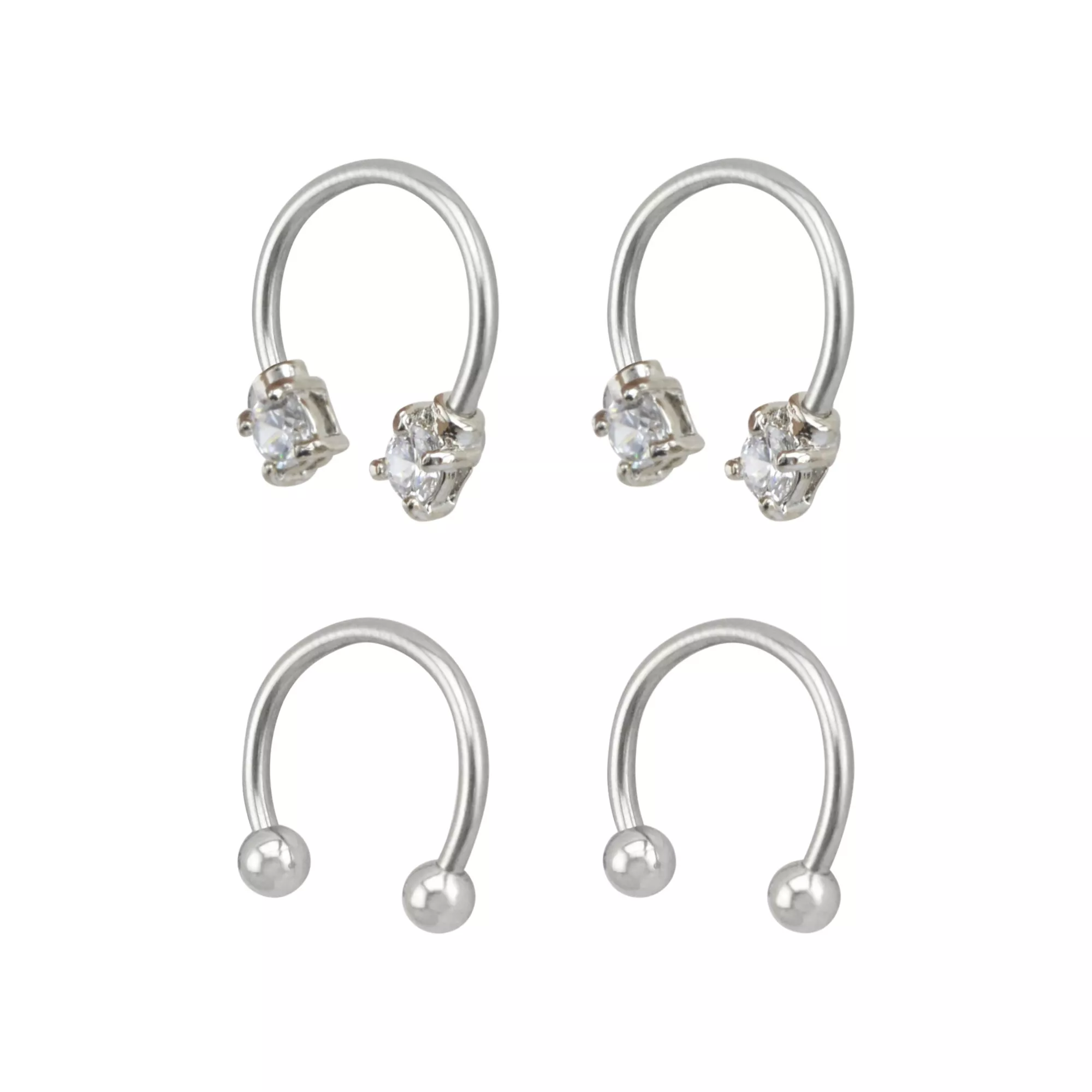 Multi-Pack CZ Horseshoe Rings - 2 Pair at Spencer's