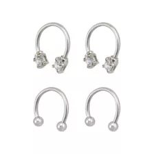 Multi-Pack CZ Horseshoe Rings - 2 Pair at Spencer's
