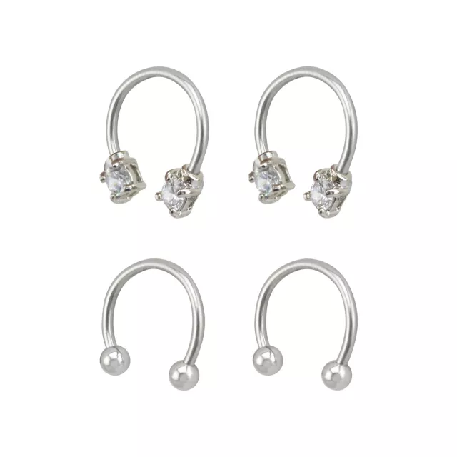 Multi-Pack CZ Horseshoe Rings - 2 Pair at Spencer's