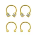 Multi-Pack Goldplated Horseshoe Rings - 2 Pair at Spencer's