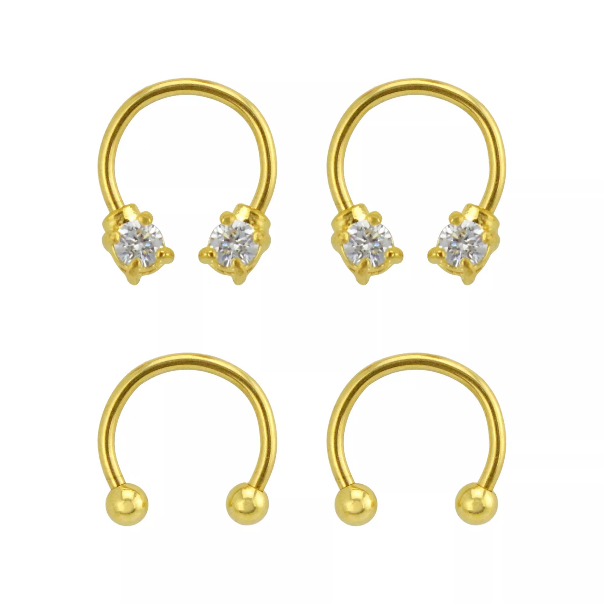 Multi-Pack Goldplated Horseshoe Rings - 2 Pair at Spencer's