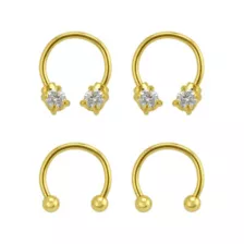 Multi-Pack Goldplated Horseshoe Rings - 2 Pair at Spencer's