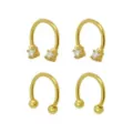 Multi-Pack Goldplated Horseshoe Rings - 2 Pair at Spencer's