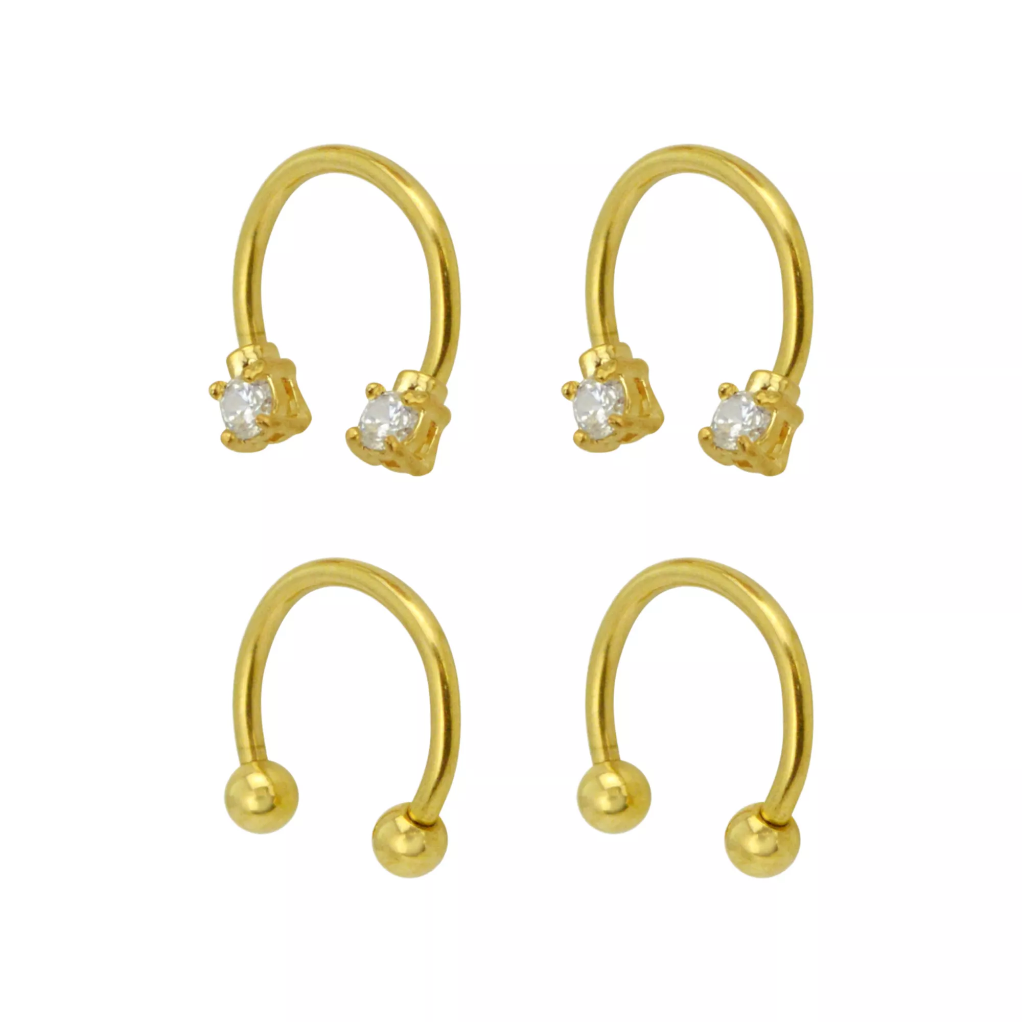 Multi-Pack Goldplated Horseshoe Rings - 2 Pair at Spencer's