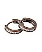 Brass Plated CZ Huggie Earrings - 16 Gauge
